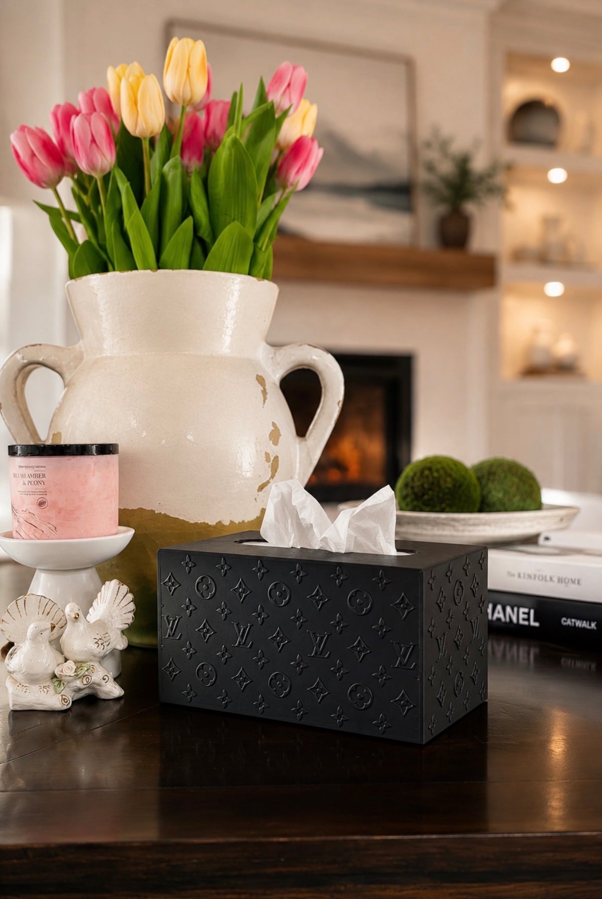 LV Handcrafted Tissue Box