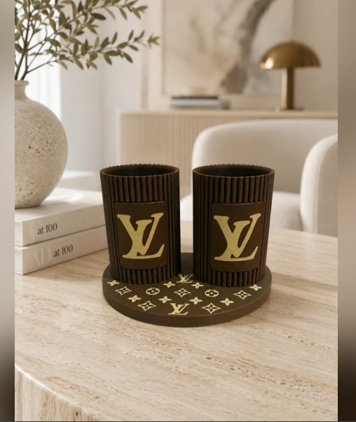 3d Luxury LV double cup organizer