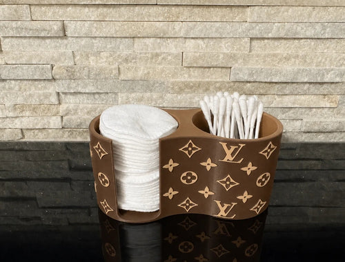3d Luxury LV cotton pad & Q-Tip organizer